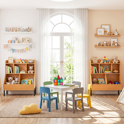Kids Natural Toy Storage Organizer | 3 Tier Montessori Bookshelf