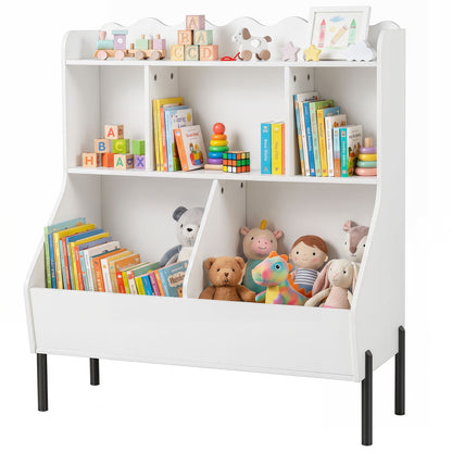 White Kids Toy Storage Organizer | 3 Tier Bookcase Shelf