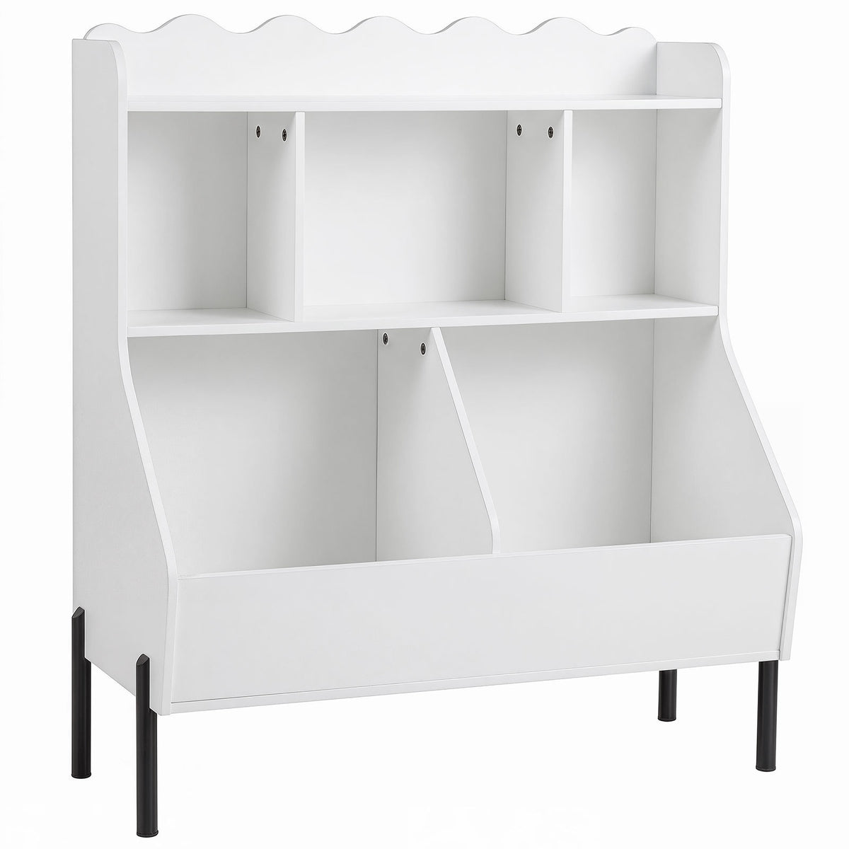 White Kids Toy Storage Organizer | 3 Tier Bookcase Shelf
