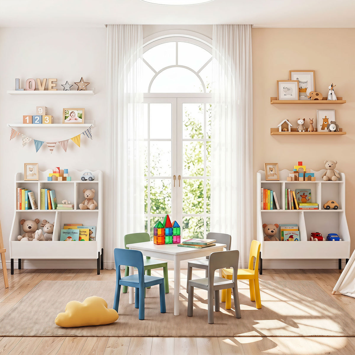 White Kids Toy Storage Organizer | 3 Tier Bookcase Shelf