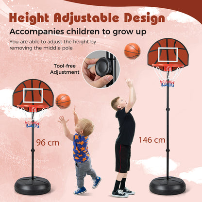 Kids Black Basketball Hoop | Dart Board | Adjustable Height