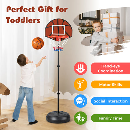 Kids Black Basketball Hoop | Dart Board | Adjustable Height