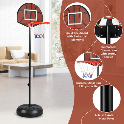 Kids Black Basketball Hoop | Dart Board | Adjustable Height