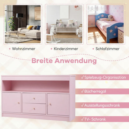 Pink Kids Toy Storage Organizer | 2 Drawers & 2 Cabinets