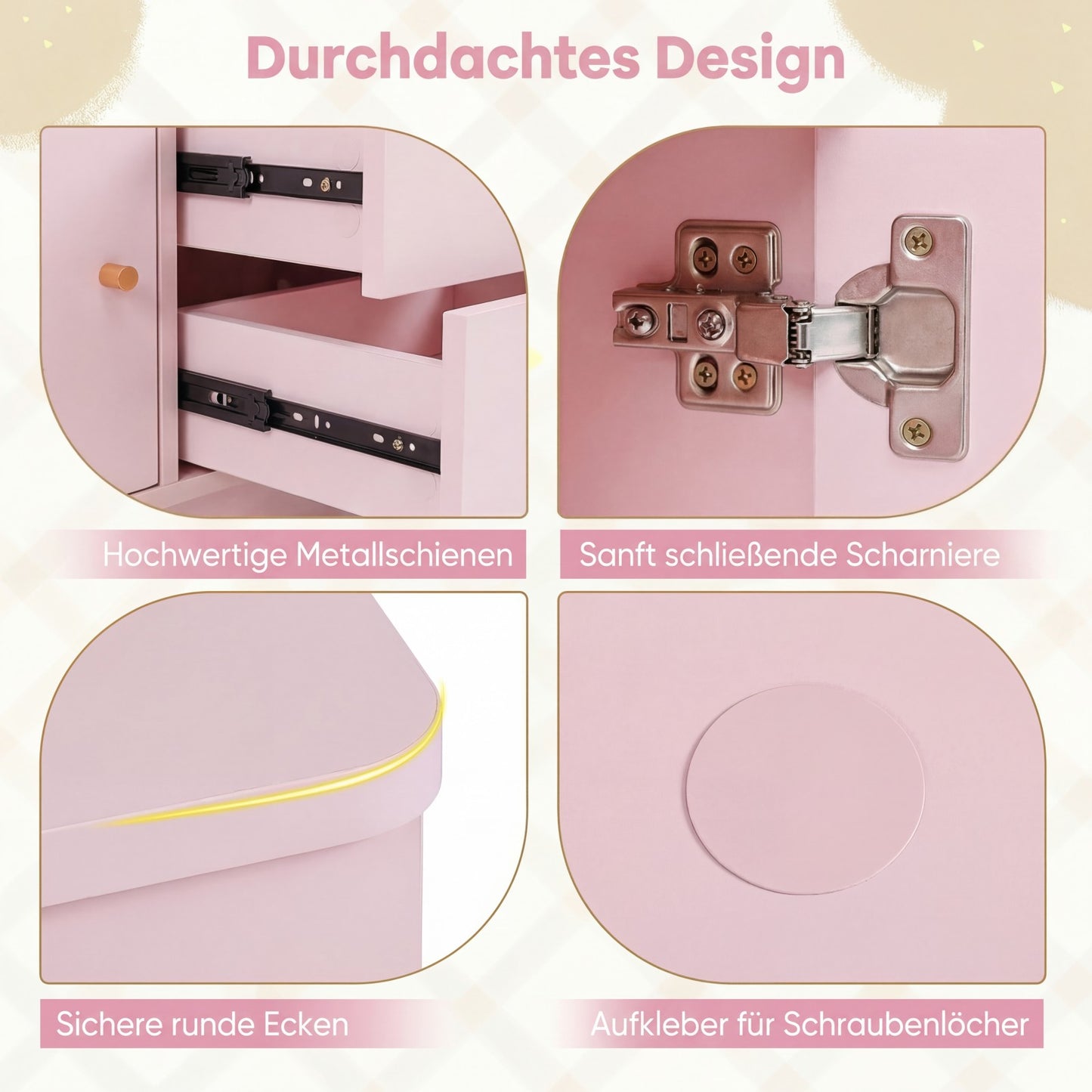 Pink Kids Toy Storage Organizer | 2 Drawers & 2 Cabinets