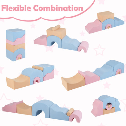 Kids 6-Piece Foam Climbing Block Set | Multicolour Suede