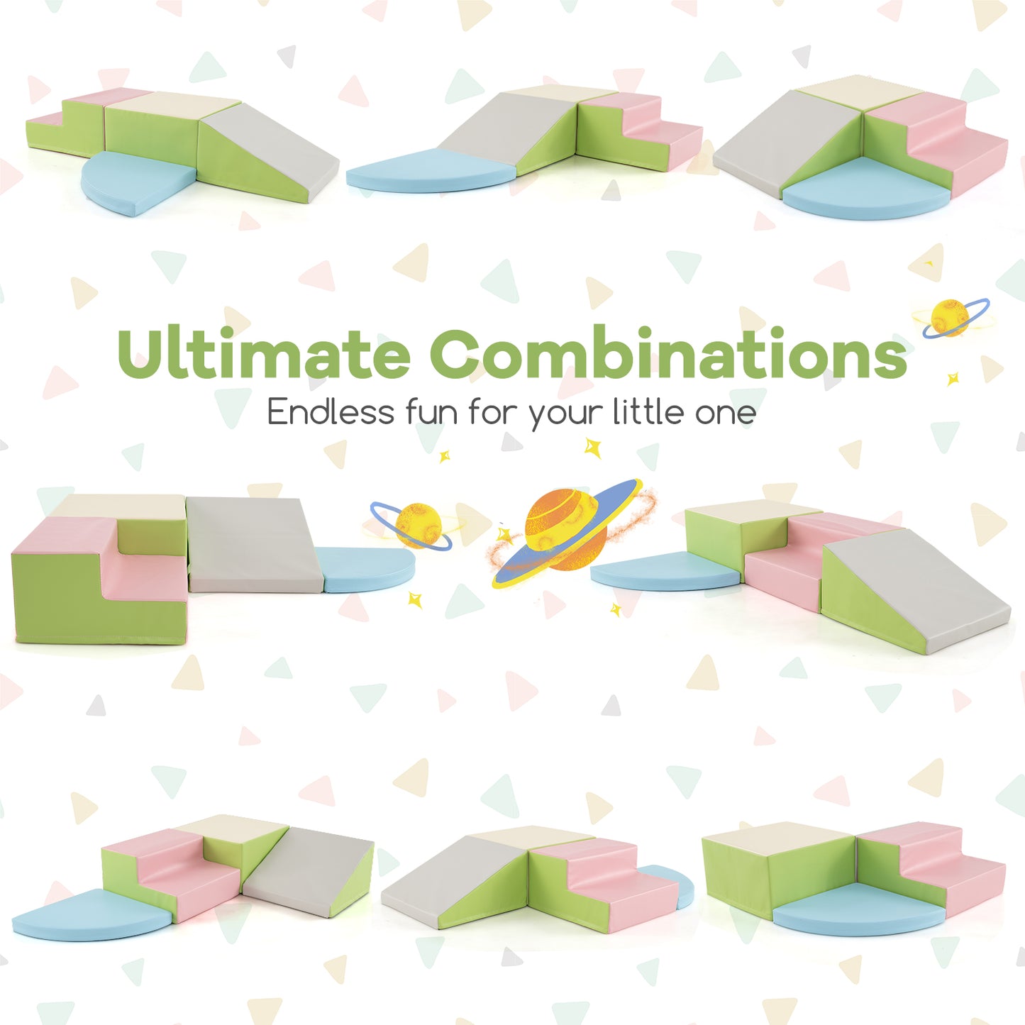 4 Piece Multicolour Toddler Foam Climbing Sliding Blocks | 4kg