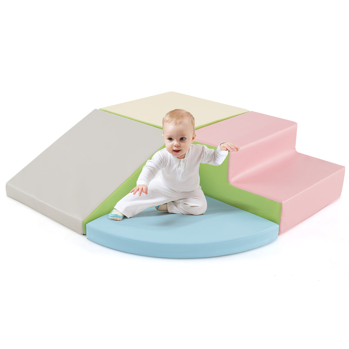 4 Piece Multicolour Toddler Foam Climbing Sliding Blocks | 4kg