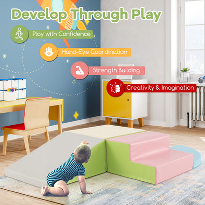 4 Piece Multicolour Toddler Foam Climbing Sliding Blocks | 4kg