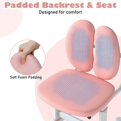 Pink Kids Desk Chair | Adjustable Height & Dual Back Support (Chair Only)