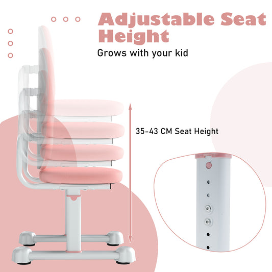 Pink Kids Desk Chair | Adjustable Height & Dual Back Support (Chair Only)