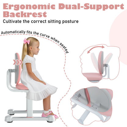 Pink Kids Desk Chair | Adjustable Height & Dual Back Support (Chair Only)