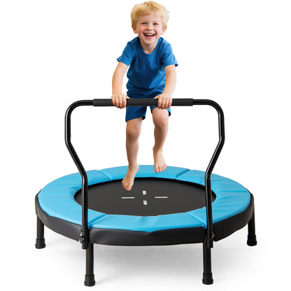 40" Blue Kids Fitness Trampoline | Foam Handle Ages 3-6