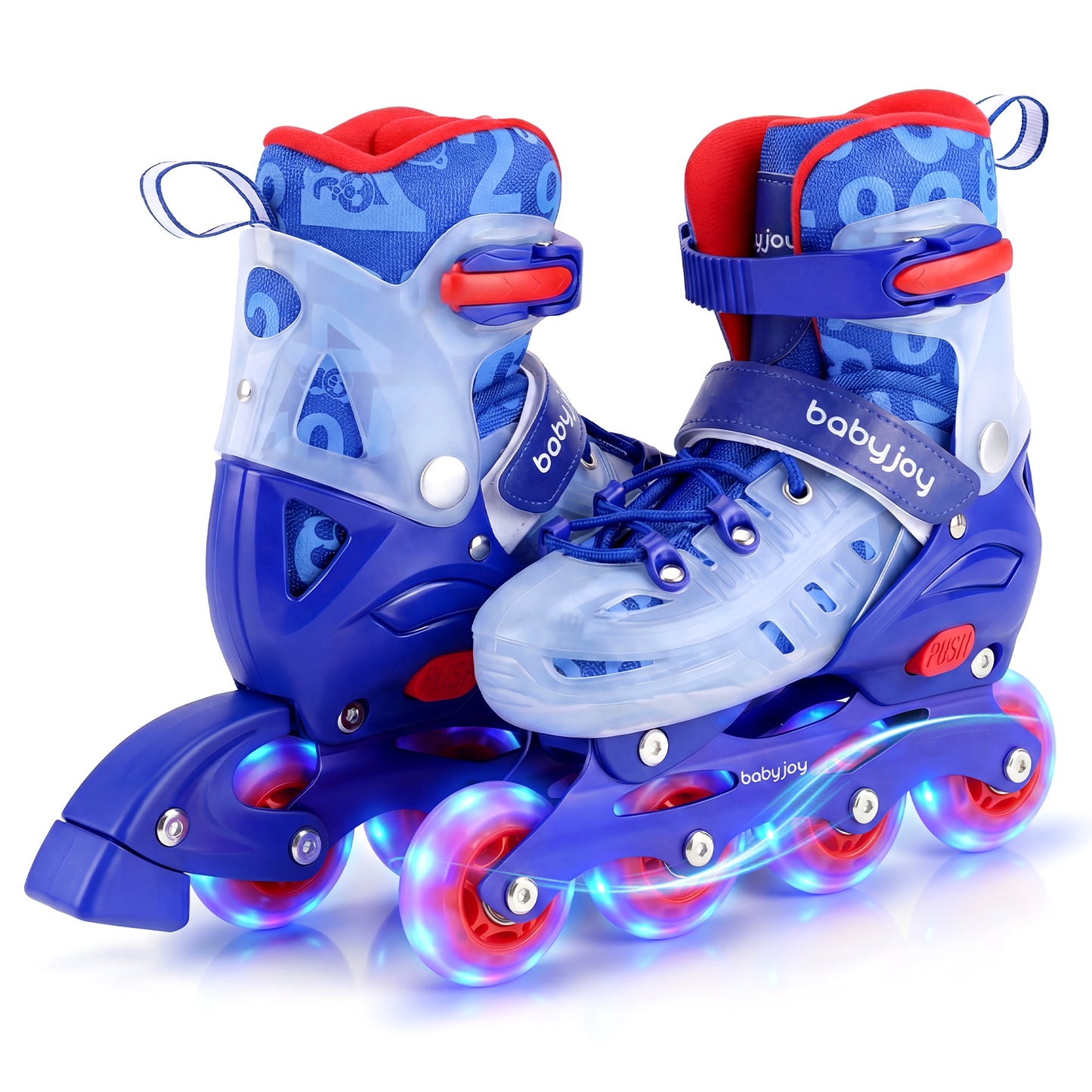 Blue Light Up Wheels Kids Inline Skates | Adjustable Size L