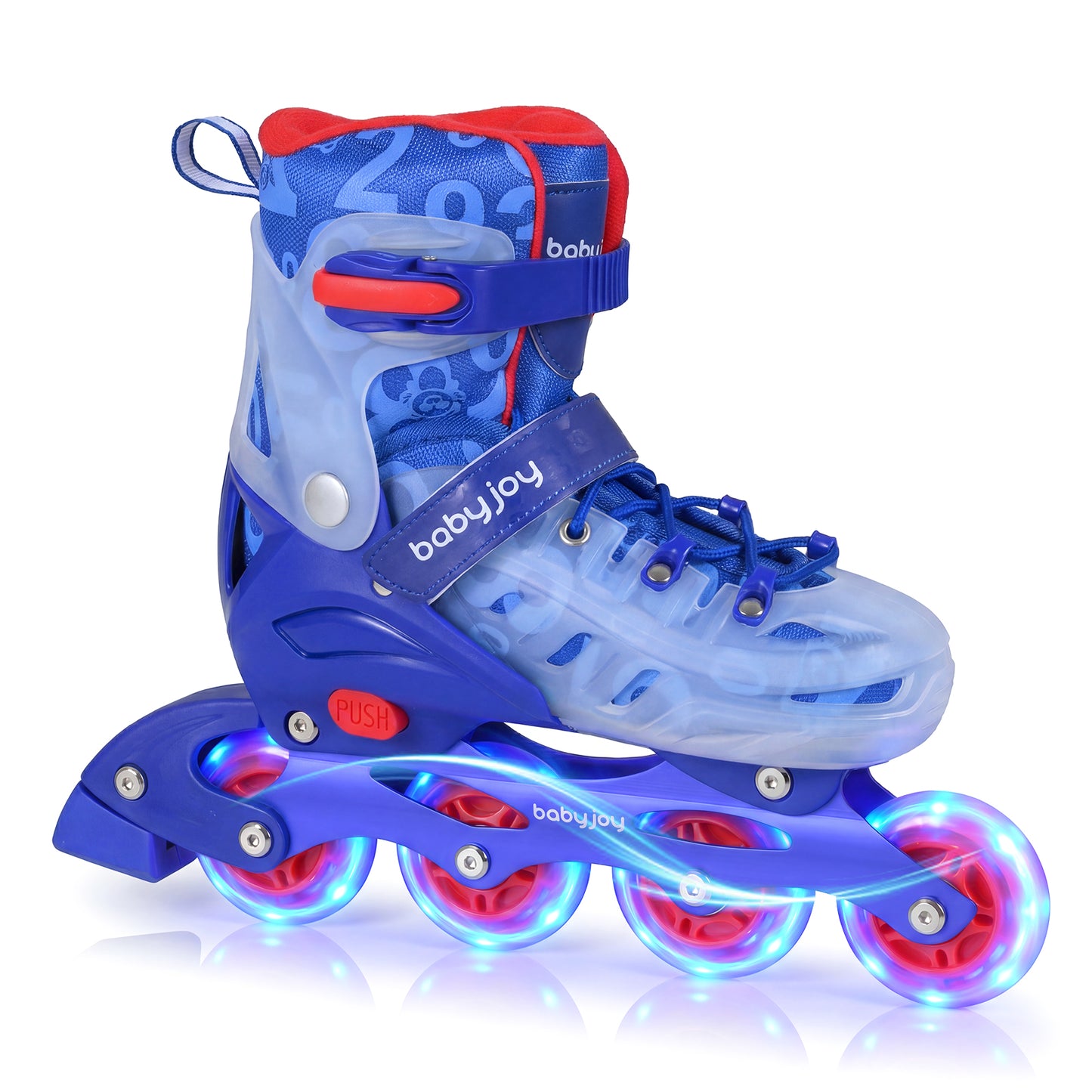 Blue Light Up Wheels Kids Inline Skates | Adjustable Size L