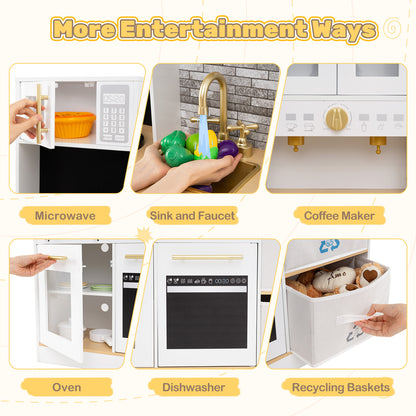 Kids Kitchen Playset | Wooden Pretend Play with Lights & Sounds