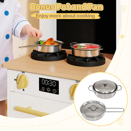 Kids Kitchen Playset | Wooden Pretend Play with Lights & Sounds