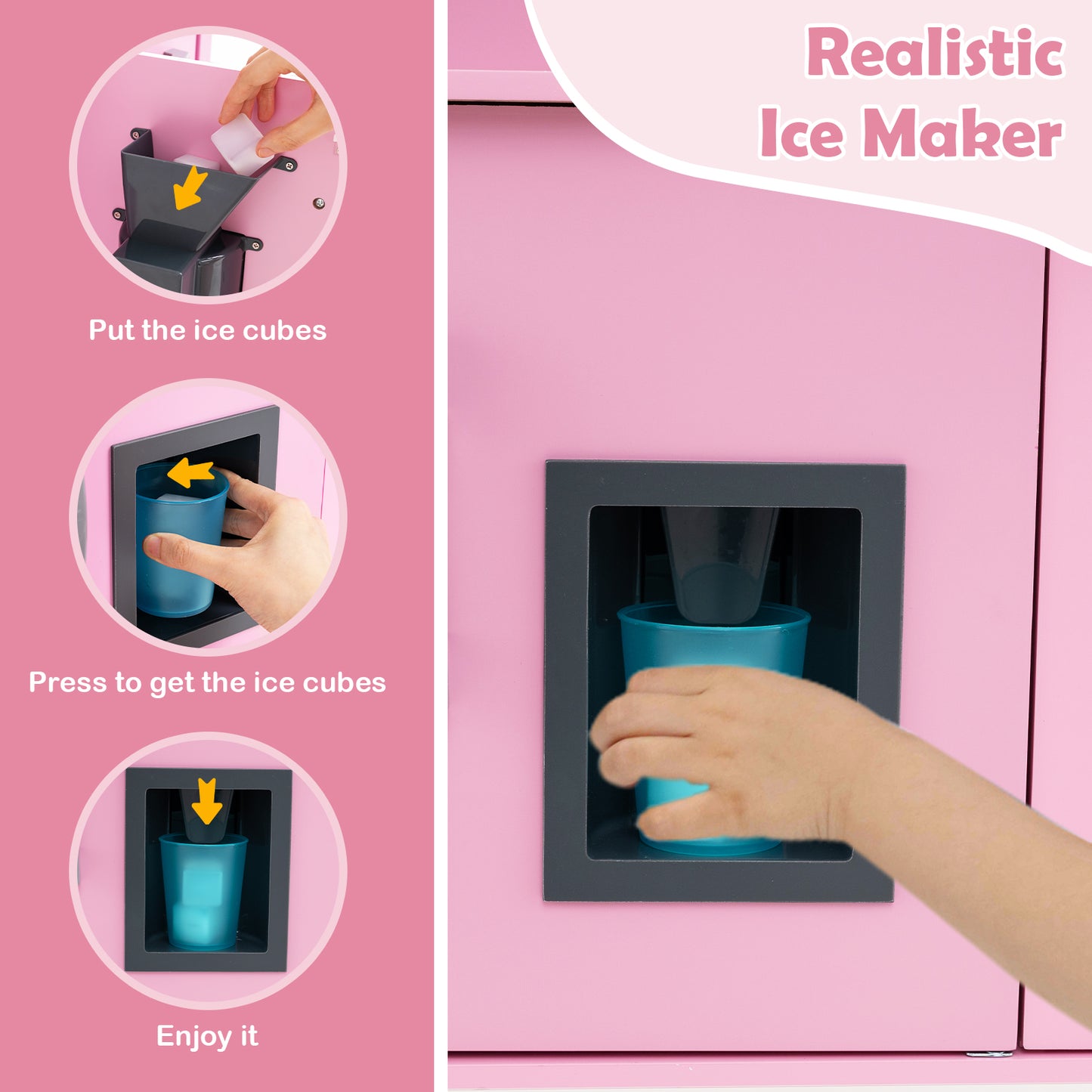 White Wooden Kids Kitchen Playset | Microwave & 18 Accessories