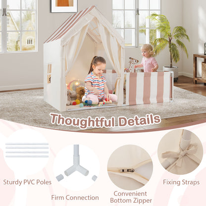 2 In 1 Kids Play Tent Playpen | Star Lights | Beige Mat