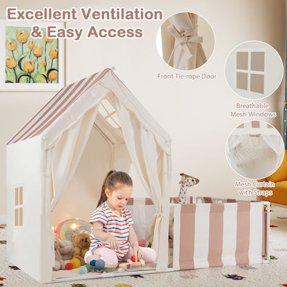 2 In 1 Kids Play Tent Playpen | Star Lights | Beige Mat