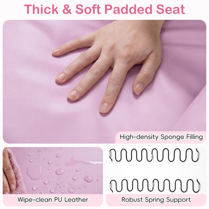 Pink 2-Seater Kids Recliner | Cup Holders & Storage Pockets