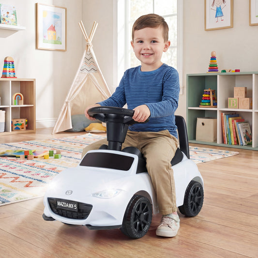 Costway Kids Ride On Push Car with Under-Seat Storage and Anti-over Backward Device for Toddlers-White