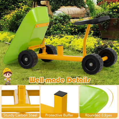 Green Ride On Sand Dumper | Heavy Duty Carbon Steel | 50kg