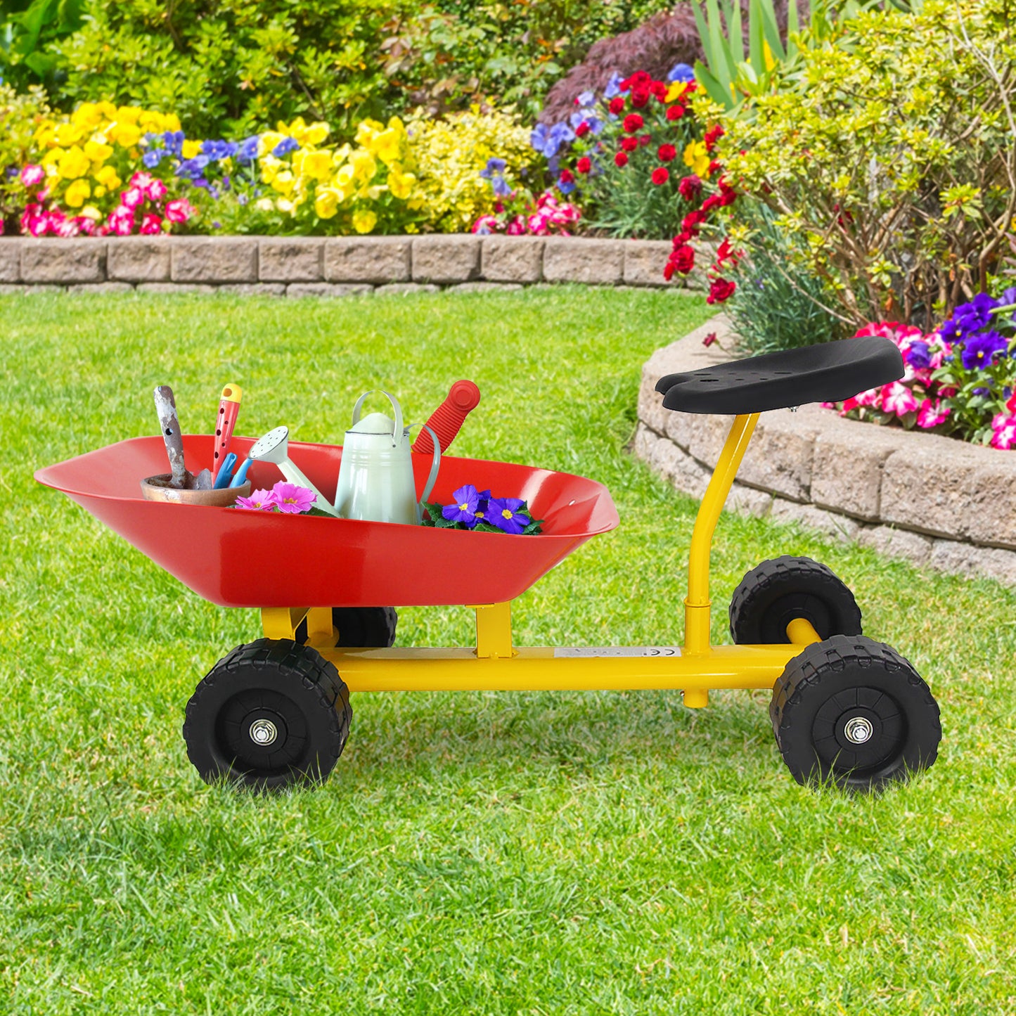 Red Kids Ride On Sand Dumper | Heavy Duty Carbon Steel 50kg