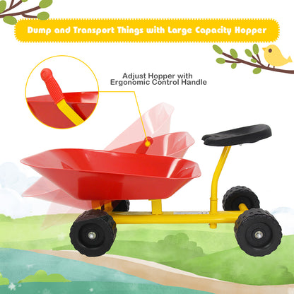 Red Kids Ride On Sand Dumper | Heavy Duty Carbon Steel 50kg