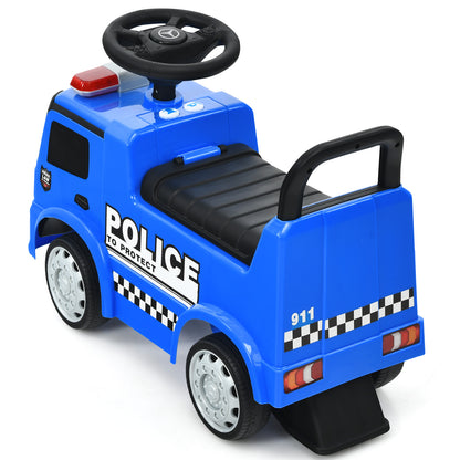 Blue Mercedes Benz Police Ride On Car | Push Bar Toddler Toy