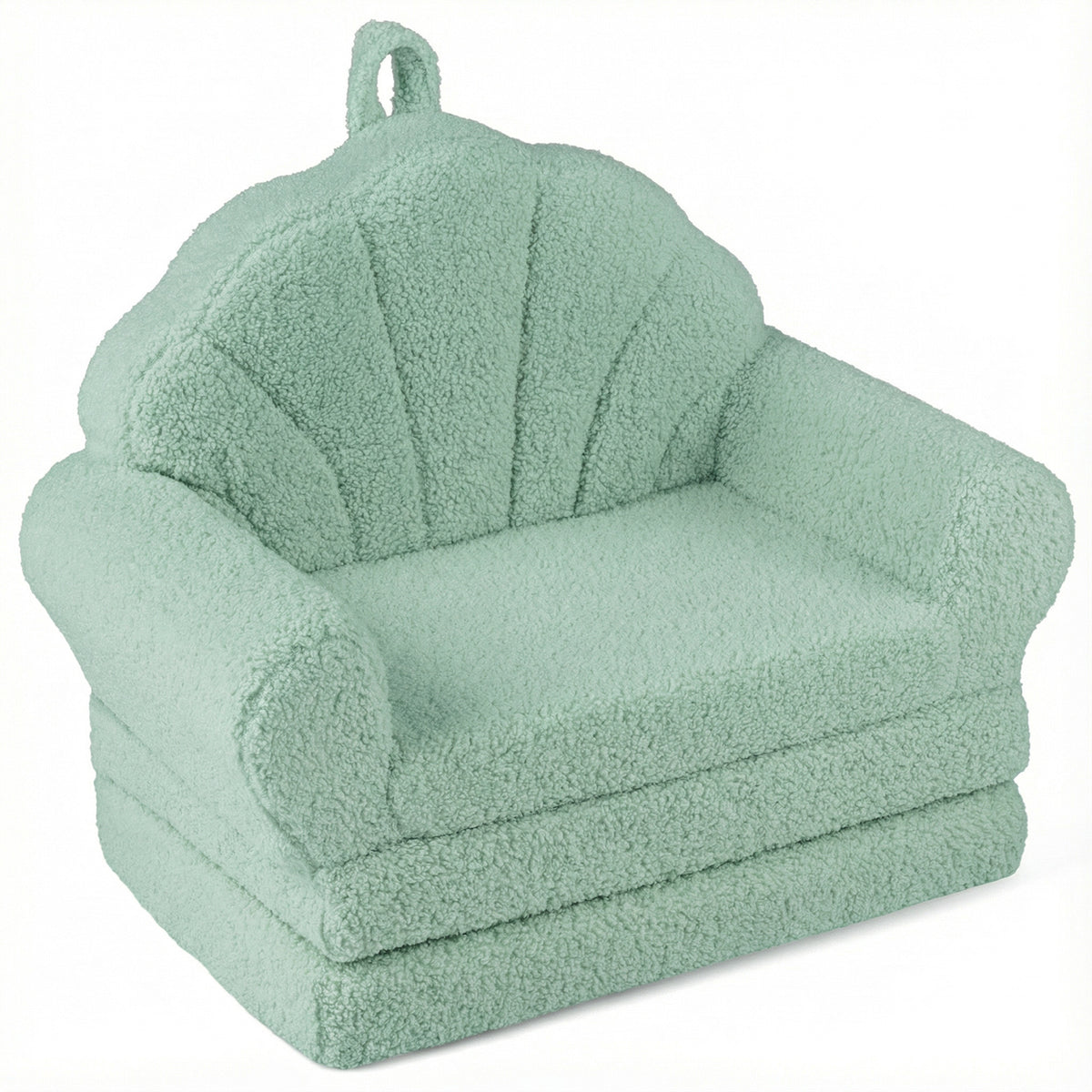 Green Kids Flip Out Sofa | 2 In 1 Foam Lounger with Soft Cover