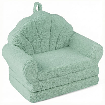 Green Kids Flip Out Sofa | 2 In 1 Foam Lounger with Soft Cover
