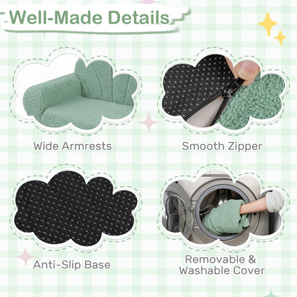 Green Kids Flip Out Sofa | 2 In 1 Foam Lounger with Soft Cover