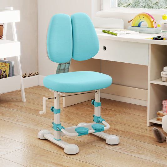 Blue Ergonomic Kids Study Chair | Adjustable Height & Footrest