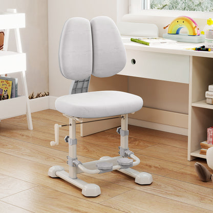 Ergonomic Kids Study Chair | Adjustable Backrest & Footrest | Grey