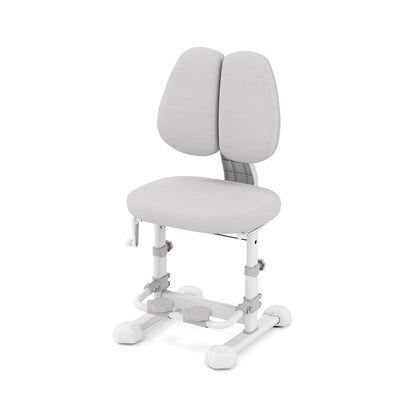 Ergonomic Kids Study Chair | Adjustable Backrest & Footrest | Grey