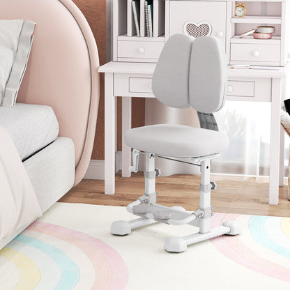 Ergonomic Kids Study Chair | Adjustable Backrest & Footrest | Grey