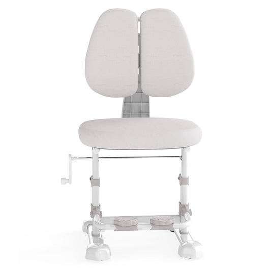 Ergonomic Kids Study Chair | Adjustable Backrest & Footrest | Grey