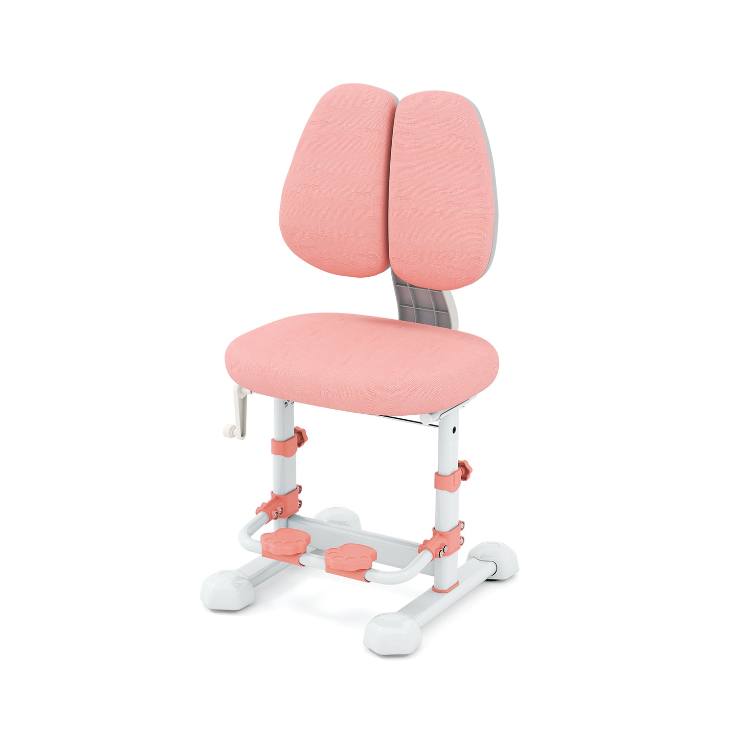 Pink Kids Ergonomic Chair | Adjustable Height & Double Backrest