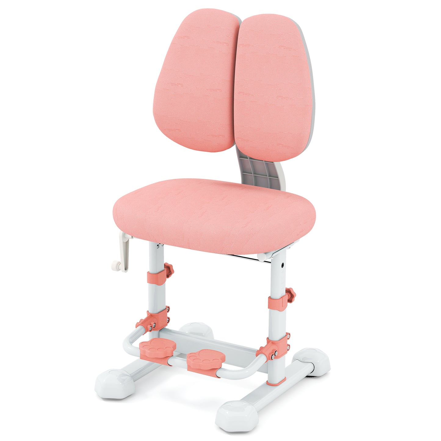 Pink Kids Ergonomic Chair | Adjustable Height & Double Backrest