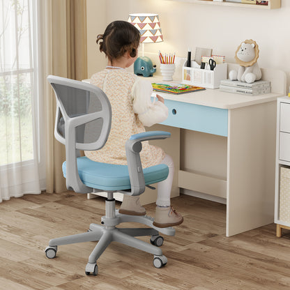 Kids Adjustable Height Swivel Desk Chair Blue | Ergonomic Mesh