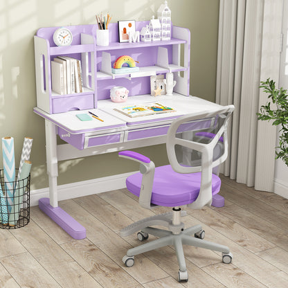 Purple Kids Desk Chair | Adjustable Height Swivel Seat Ages 3-10