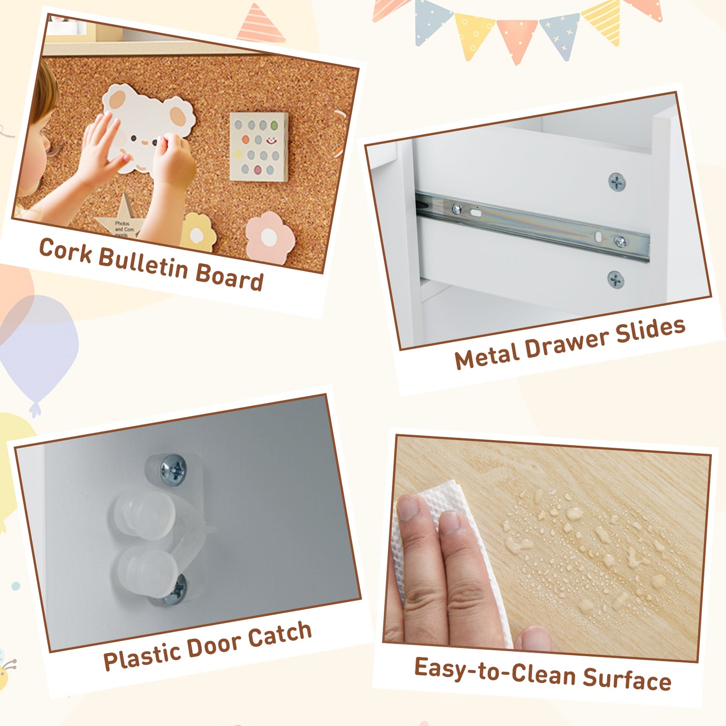 Kids Writing Desk Chair Set | Wooden Table Shelves Natural