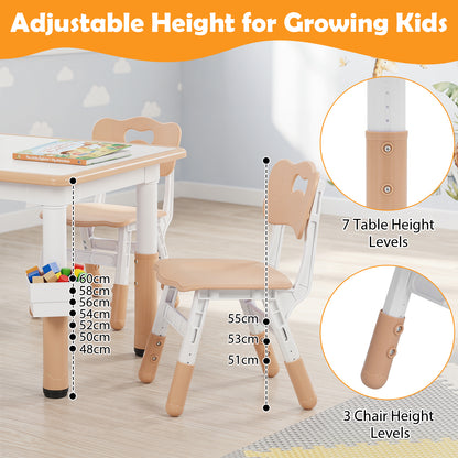 Natural Toddler Desk Set | Graffiti Top & 2 Storage Baskets