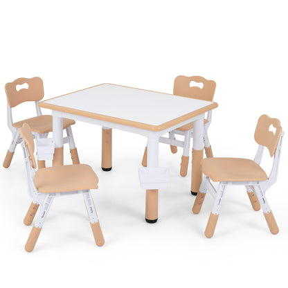 Natural Toddler Desk Set | Graffiti Top & 2 Storage Baskets