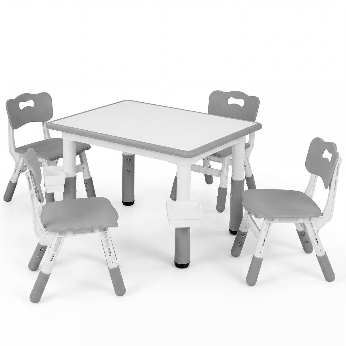 Grey Toddler Desk | Graffiti Top, 7-Level Height & 2 Baskets