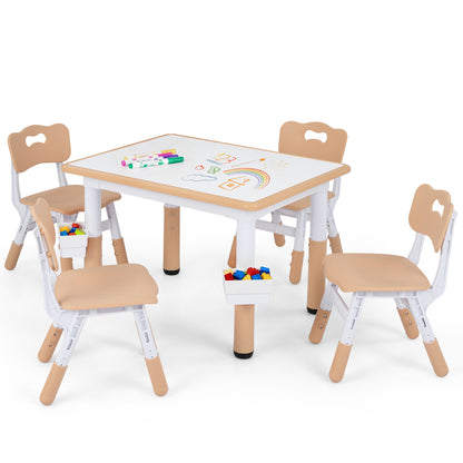Natural Toddler Desk Set | Graffiti Top & 2 Storage Baskets