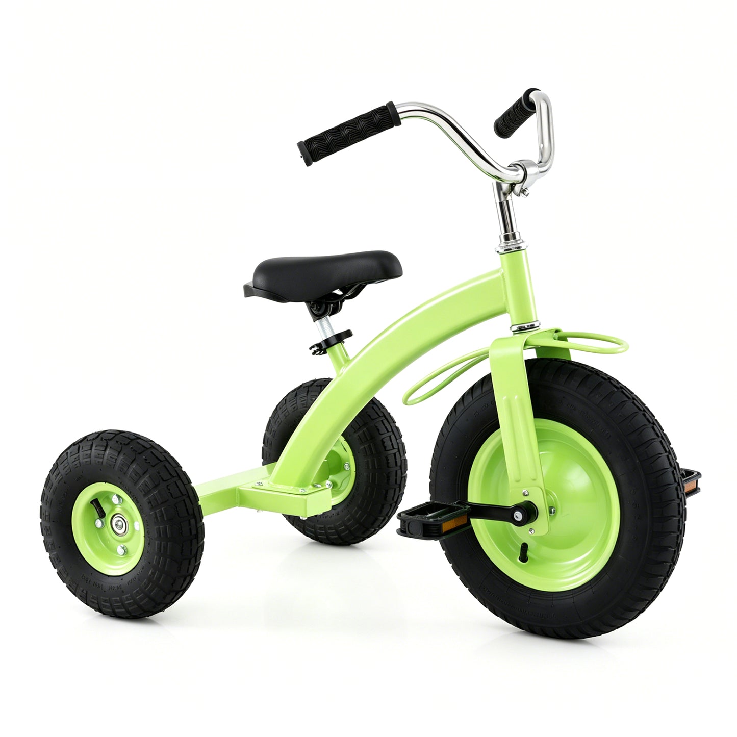 Green Kids Tricycle | Adjustable Seat & Inflatable Rubber Tires