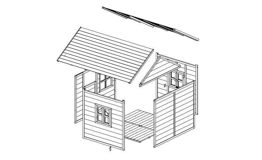 Archie Wooden Cubby House | Ideal outdoor playhouse for kids, featuring charming design and durability.