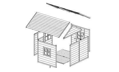 Archie Wooden Cubby House | Ideal outdoor playhouse for kids, featuring charming design and durability.